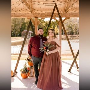 Long Dusty Rose Bridesmaid Dress